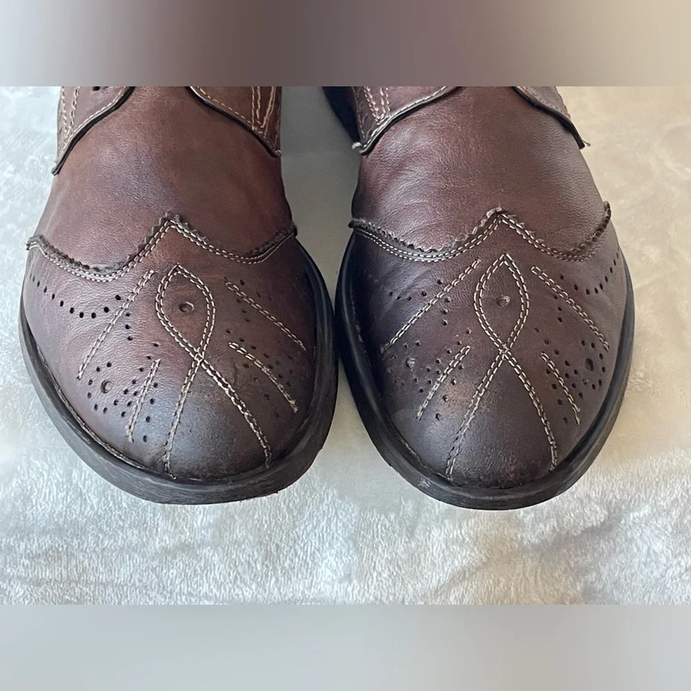 VERO CUOIO Men's 11 Brown Leather Oxfords Dress Lace Up Shoes made in Italy